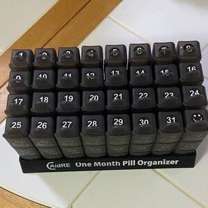 Black One Month Pill Organizer